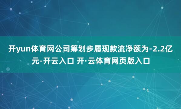 开yun体育网公司筹划步履现款流净额为-2.2亿元-开云入口 开·云体育网页版入口