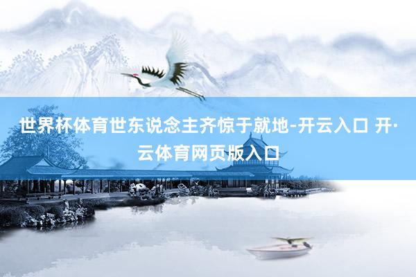 世界杯体育世东说念主齐惊于就地-开云入口 开·云体育网页版入口