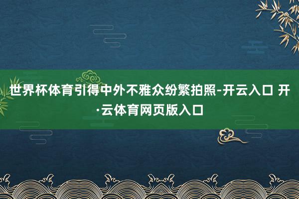 世界杯体育引得中外不雅众纷繁拍照-开云入口 开·云体育网页版入口