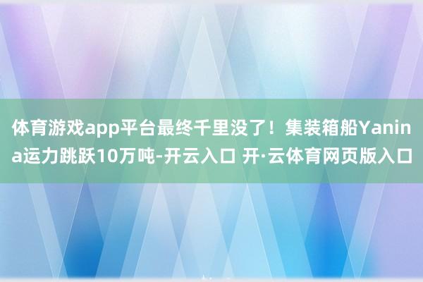 体育游戏app平台最终千里没了！集装箱船Yanina运力跳跃10万吨-开云入口 开·云体育网页版入口