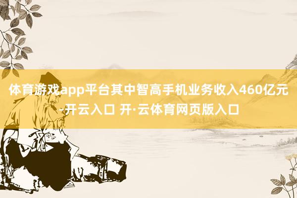 体育游戏app平台其中智高手机业务收入460亿元-开云入口 开·云体育网页版入口